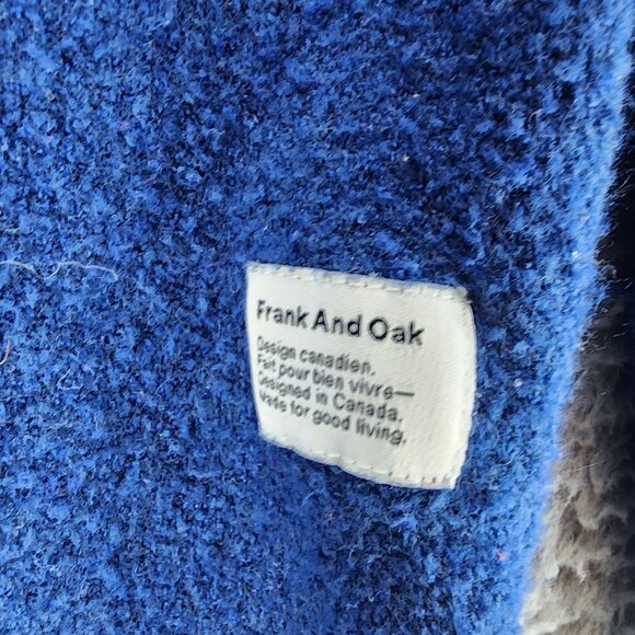 Frank And Oak Sweater Womens Medium Blue Wool Blend Long Sleeve Pullover - Picture 2 of 10